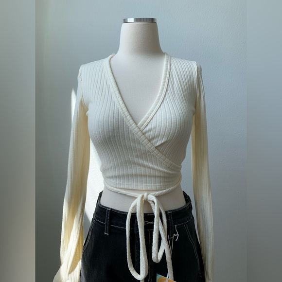 Vanilla Long Sleeve Wrap Top - Picture 7 of 14